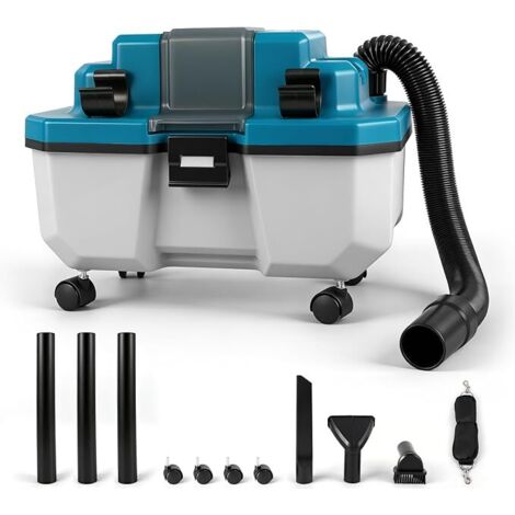 Rechargeable dust collector, suitable for both wet and dry use, compatible with 18V batteries, features a blower function, large capacity, compact size, strong suction, easy to carry, multi-functional
