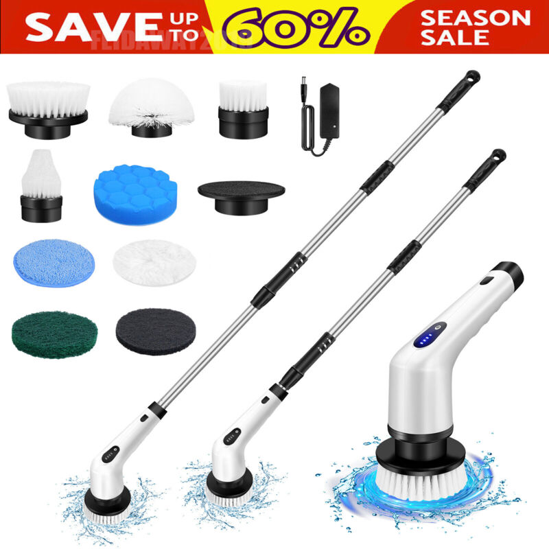 Briefness - Rechargeable Electric Cordless Cleaning Brush Spin Scrubber Turbo Scrub Cleaner