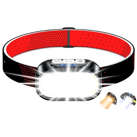 Rechargeable Headlamp 2000L Bright 12 Modes Motion Sensor IPX5 Waterproof 30h Life Running Camping