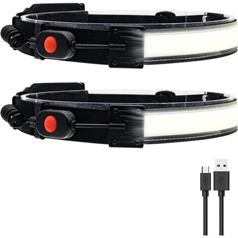 Rechargeable Headlamp LED Headlights Wide Beam 5 Modes Lightweight Waterproof Headlamp Flashlight Head Red Light for Camping Hiking The Dark