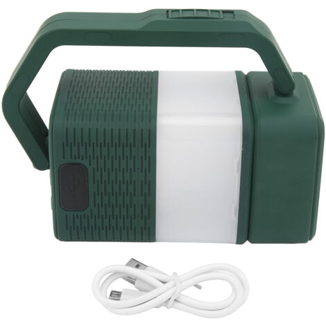 Rechargeable Lantern Built in Bluetooth Speaker Outdoor Camping Light for Night Emergency Green