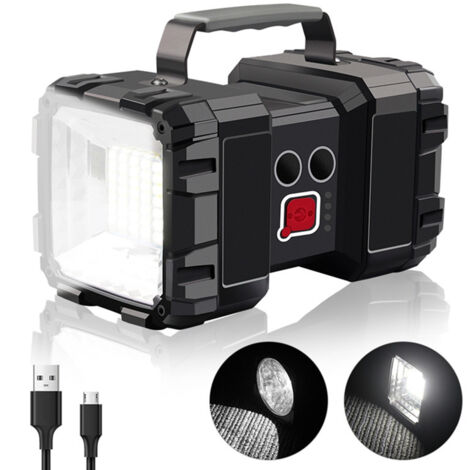 Rechargeable LED Flashlight, 10000mAh 1200LM Ultra Long Standby Time High Power Waterproof Camping Lantern 7 Modes Super Bright LED Search Light with USB Power Bank Output [Energy Class A]