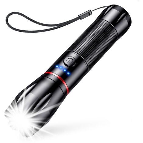 Rechargeable LED Flashlight 2000lm Aluminum IPX6 Waterproof 5 Modes Zoomable Camping Emergency