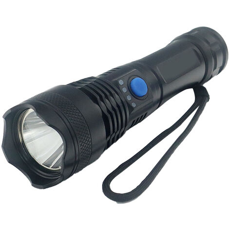 Rechargeable LED flashlight and USB cable for hiking, dog walking