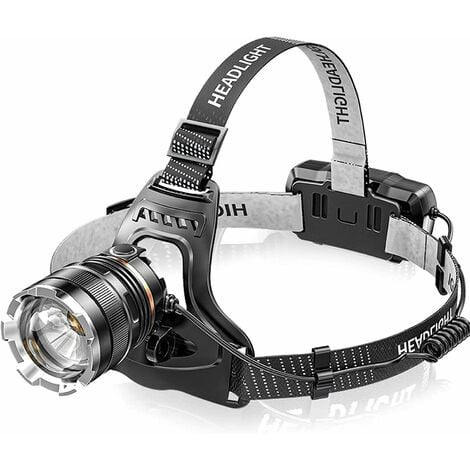 HÉLOISE Rechargeable LED Headlamp, Super Bright 50000 Lumens 6 LED Modes, Sensor and Red Light, USB Rechargeable 5200 mAh, IPX6 Waterproof Lightweight Adjustable Mini Head Torch