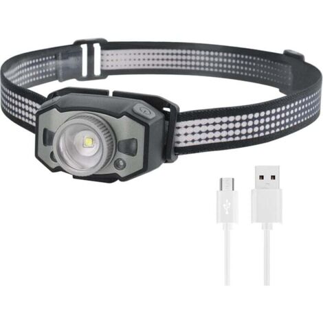 Rechargeable LED Headlamp, Super Bright, Smart Headlight, IPX5 Waterproof, Built-in Battery, Child/Adult Pocket Headlamp for Camping and Running [Energy Class A+++] [Class