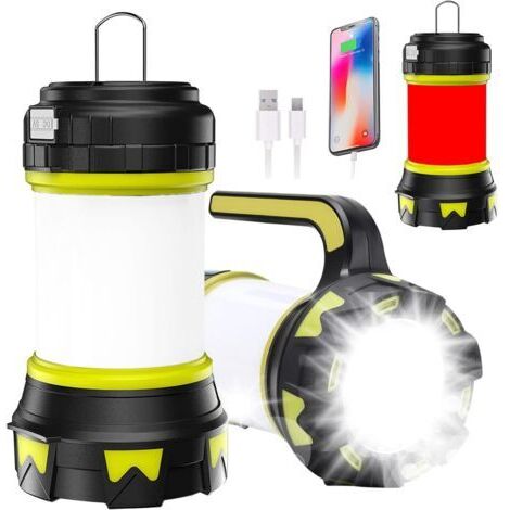 Rechargeable Led Lantern, 1000 Lumens 4000mah 360 Camping Lamp, Rechargeable Portable Led Spotlight, Ultra Powerful, 6 Modes Camping Lamp, Usb Cable I