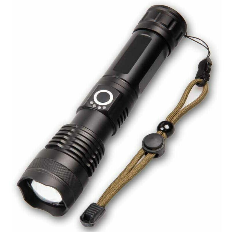 Rechargeable led Torch Light XHP50.2, 5000 High Lumens Handheld Flashlight Tactical Super Bright Torches 5 Modes Waterproof Zoomable Power Display,