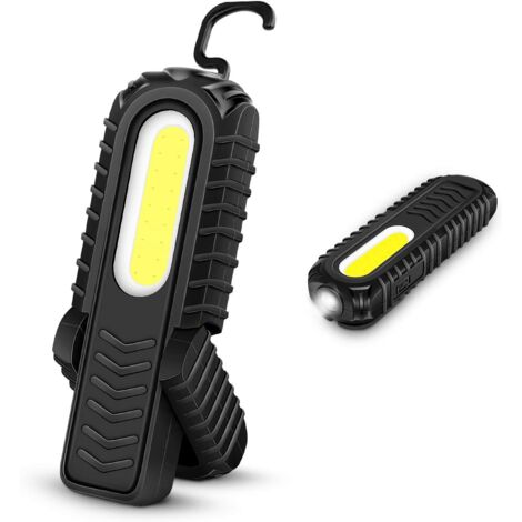 Rechargeable LED Work Light, 5W COB Front LED Work Light with Hook and Magnetic Base for Emergency Workshop Use