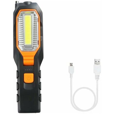 Rechargeable LED work light, 6 in 1, portable, torch light, 4 modes 360 lm, work light, emergency inspection light with hook, magnetic plate and USB cable