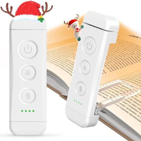 Rechargeable Reading Light, Bed Reading Lamp, 3 Warm Colors X 5 Brightness Settings, Compact and Durable, Gift for E-Readers Reading Light