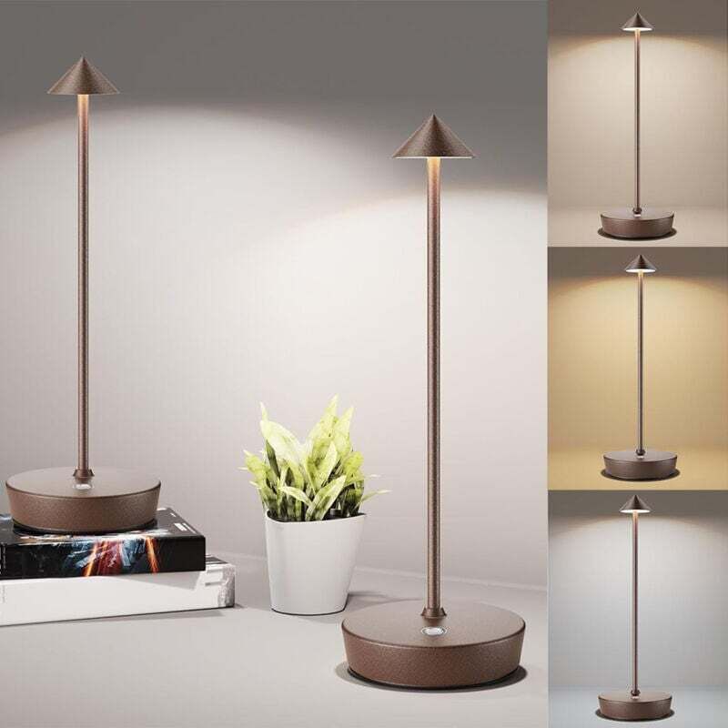 Rechargeable Table Lamps, 3600mAh Battery-Powered LED Desk Lamps, Portable, Touch Control, Dimmable, Night Light for Dining Room and Home