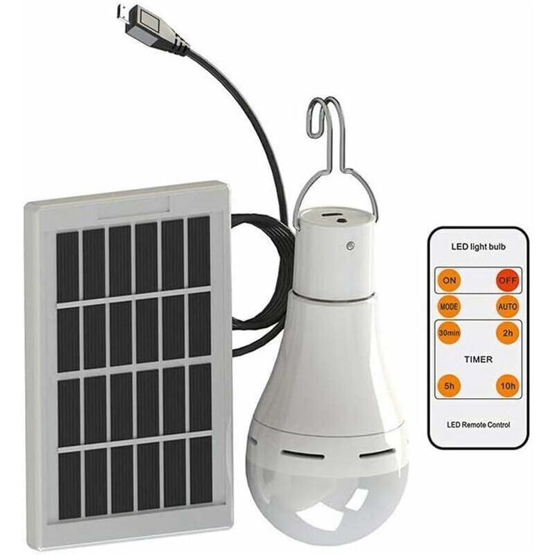 Rechargeable tent lantern with portable solar-powered hanging lamp with remote control lighting for camping (7W)