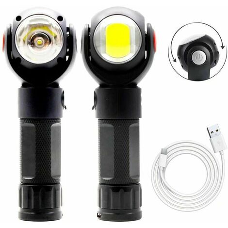 Rechargeable USB LED Work Light T6 COB Inspection Lamp 360 ° Rotation Ultra Powerful LED Torch Light with 7 Lighting Modes Camping Lamp