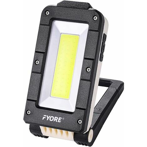 Rechargeable Work Light Portable LED Camping Light 180° Adjustable Construction Site Work Light, USB Port IPX4 Magnetic Base, for Cars, Fishing, Lighting and Site Lighting, Emergency