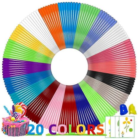 Recharges de filament PLA pour stylo 3D, 20 couleurs, diamètre 1,75 mm (voir photo)