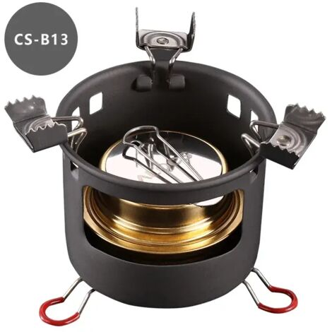 Réchaud à alcool compact ALOCS CS-B02 CS-B13 avec support, idéal pour la randonnée, le camping et les activités de plein air. Réchaud de cuisine portable.