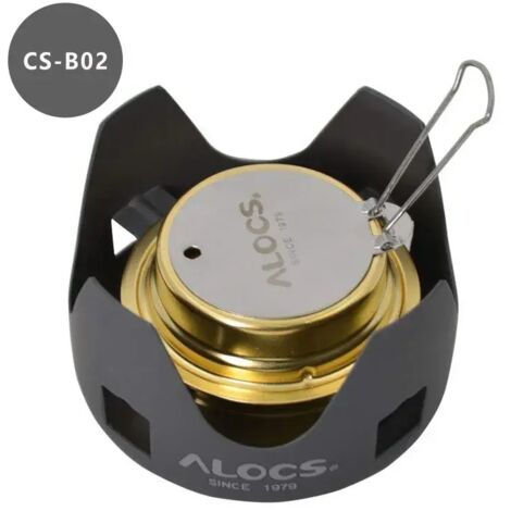 Réchaud à alcool compact ALOCS CS-B02 CS-B13 avec support, idéal pour la randonnée, le camping et les activités de plein air. Réchaud de cuisine portable.