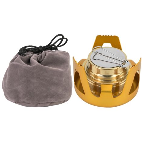 Réchaud à alcool portable ultra-léger pour camping, randonnée et BBQ (Doré)