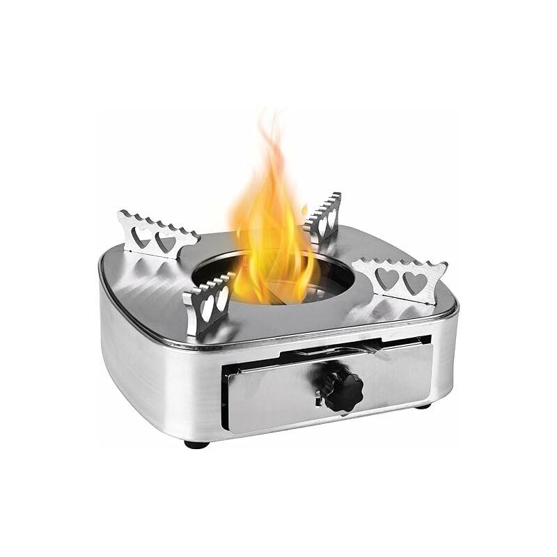 Csparkv - Réchaud à alcool pour intérieur de camping : brûleur à alcool pour camping - Réchaud à combustible sec - Mini flamme - En acier inoxydable