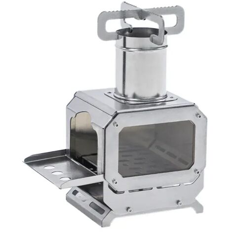 Réchaud à bois de camping de table, léger, compact et portable, en acier inoxydable, idéal pour la randonnée et la cuisine en plein air.