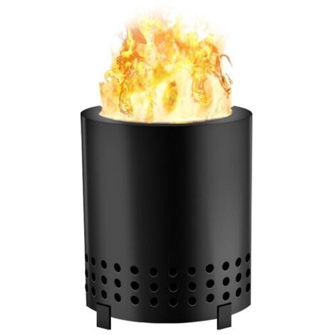 Réchaud à bois de camping, poêle à bois portable, mini chauffage de camp léger en acier inoxydable pour randonnée, voyage, pique-nique, barbecue, camping, équipement de survie (noir)