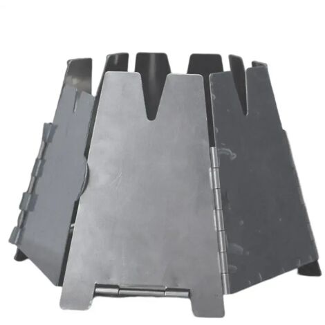 Réchaud à bois pliable de camping, mini réchaud à bois coupe-vent, réchaud hexagonal en acier inoxydable, idéal pour le camping, la randonnée, la cuisine, le barbecue, réchaud de cuisine portable