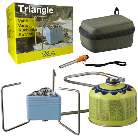 Réchaud à cartouche de gaz TRIANGLE, 3 brûleurs, allumeur 2,3 kW