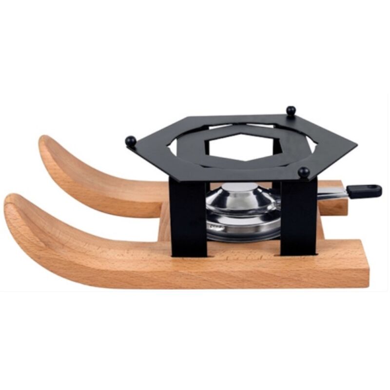 Table&cook - Réchaud à fondue ski noir & bois - Table&cook - SH002