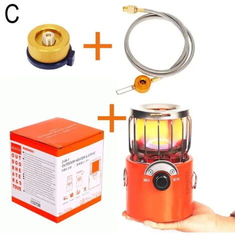 Réchaud à gaz 2 en 1 au propane, multifonctionnel, pour tente de camping, chauffage d'extérieur hivernal, brûleur à propane, réchaud de cuisine portable pour le camping et la pêche.