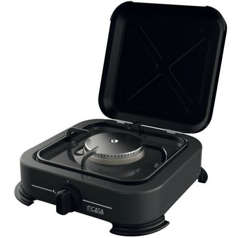 Réchaud à gaz 2,2 kW – 1 brûleur – Pour camping extérieur – Raccord G1/2 femelle – Pression 30 mBar – Dimensions 27,5 x 27,5 x 10 cm
