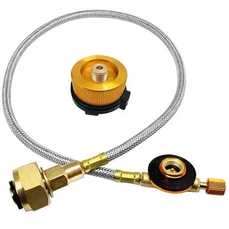 Réchaud à gaz d'extérieur, adaptateur de recharge de propane pour réchaud de camping, brûleur pour bouteille plate de GPL, coupleur de conteneur, adaptateur pour réchaud de cuisine portable à tube mét