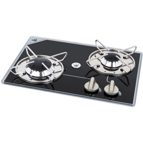 Réchaud à Gaz Encastrable En Verre Crystal 2 Feux 300×500 - Navy Load