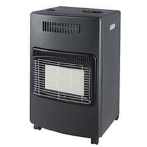 Re'chaud a' gaz infrarouge ventile' Syntesy avec re'glages thermiques 4200W en tole noire avec roulettes