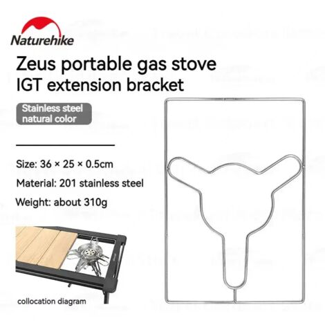 Réchaud à gaz Naturehike, brûleur puissant, réchaud de camping portable à allumage électrique, haute puissance thermique, hauteur réglable, fixation magnétique.