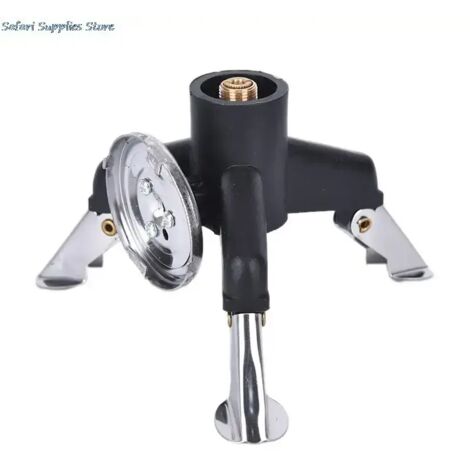 Réchaud à gaz portable pour camping en extérieur avec cartouche de gaz, adaptateur pour trépied et réservoir.