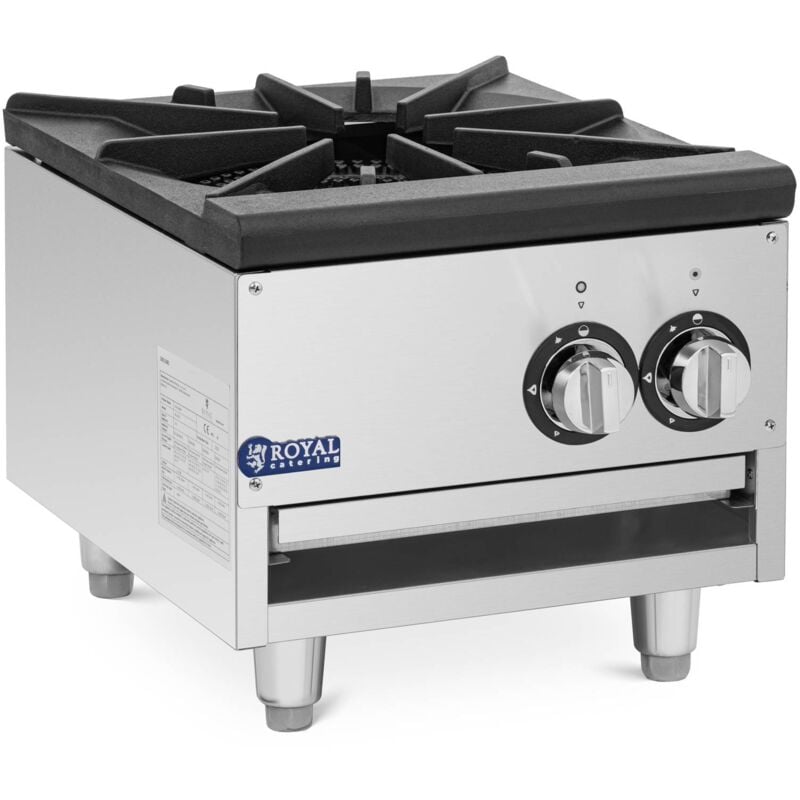 Royal Catering - Réchaud à gaz professionnel 14 kW Brûleur à double anneau Cuisinière à gaz
