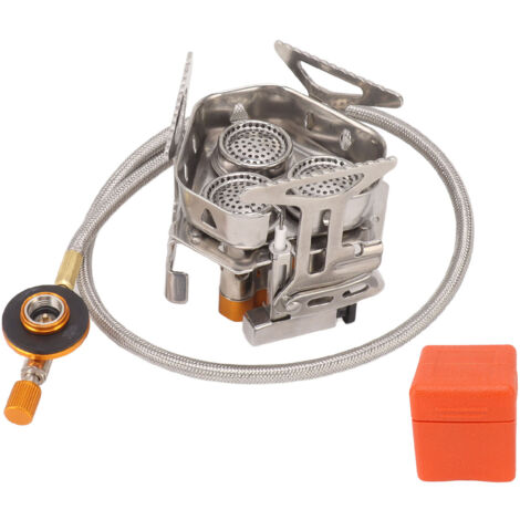 Réchaud de Camping Gaz Mini Pliable Allumeur Électronique Anti-Vent pour Extérieur