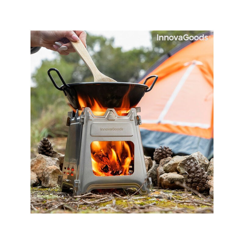 Innovagoods - Réchaud de camping pliable en acier Flamet