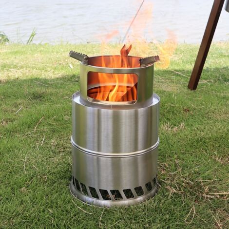 Réchaud de camping pliable portable, combustion efficace haute température, structure stable léger facile à transporter pour randonnée et cuisine extérieure.