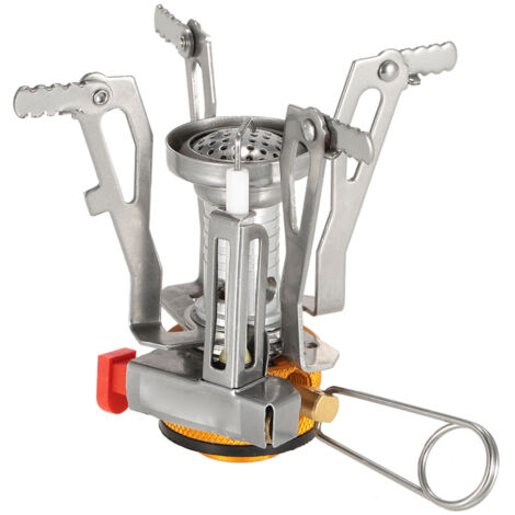 Réchaud de camping pliable TOMSHOO Mini, compatible avec les cartouches de butane et de propane. Idéal pour la cuisine en plein air et les randonnées.