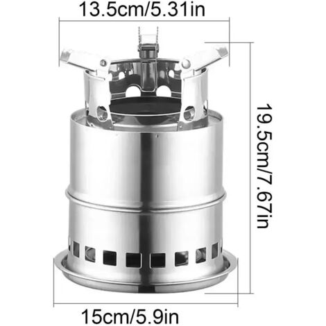 Réchaud de camping portable à bois, mini réchaud léger en acier inoxydable, barbecue de pique-nique, brasero de voyage sans fumée, réchaud de cuisson portable