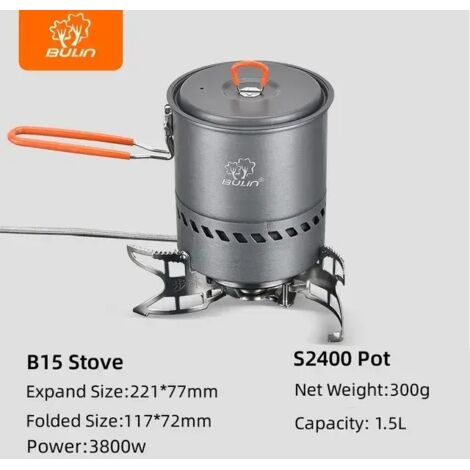 Réchaud de camping portable Bulin Outdoor Stove B15, réchaud à gaz React Field Stove, brûleur coupe-vent, réchauds de cuisine portables