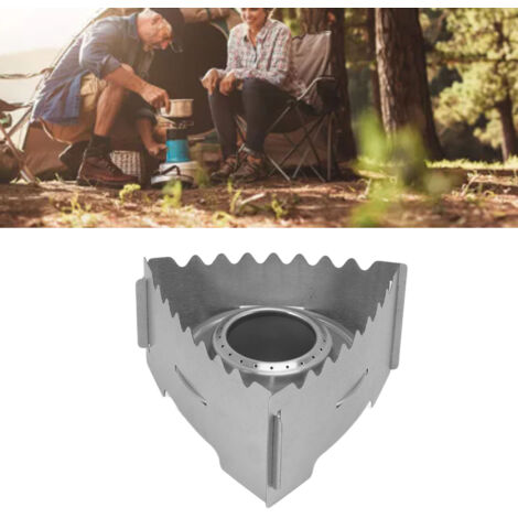 Réchaud de Camping Portable en Acier Inoxydable Réchaud Éthanol Mini pour Camping Randonnée BBQ B avec 3 Paravents et Écoulement Silicone Bleu