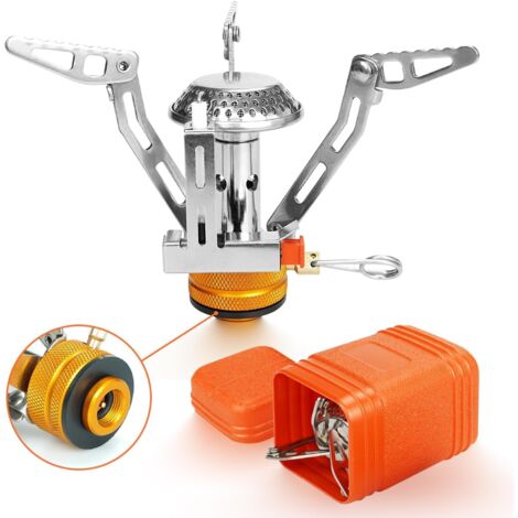 Ahlsen Réchaud De Camping, Mini Réchaud Gaz Portable Et Pliable En Titane Avec Allumage Piezo Rechaud Randonnee Outdoor Pique Nique Ultra Leger 2300w Fms 116t 83719548