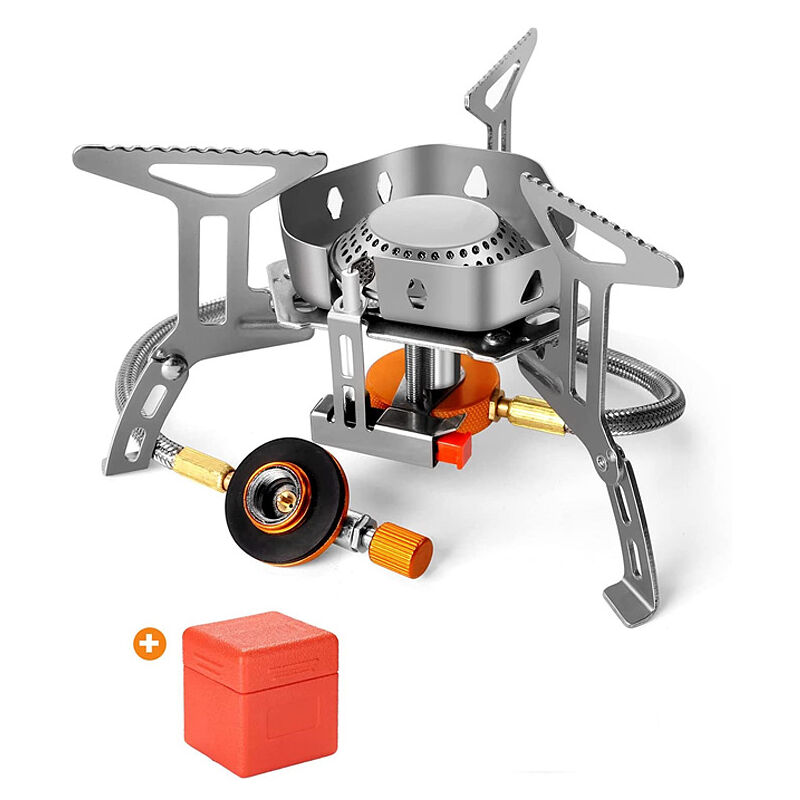 Gabrielle - Réchaud d'extérieur coupe-vent, réchaud à gaz portable divisé 3500 w, réchaud électronique plus léger, réchaud d'extérieur pliable ultra