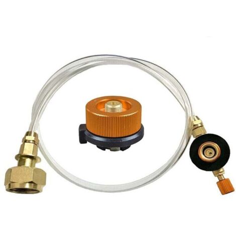 Réchaud d'extérieur Réchaud de camping Adaptateur de recharge de gaz propane Brûleur GPL Cylindre plat Coupleur de réservoir Adaptateur de bouteille Économisez l'assemblage de la valve gonflable Modèl