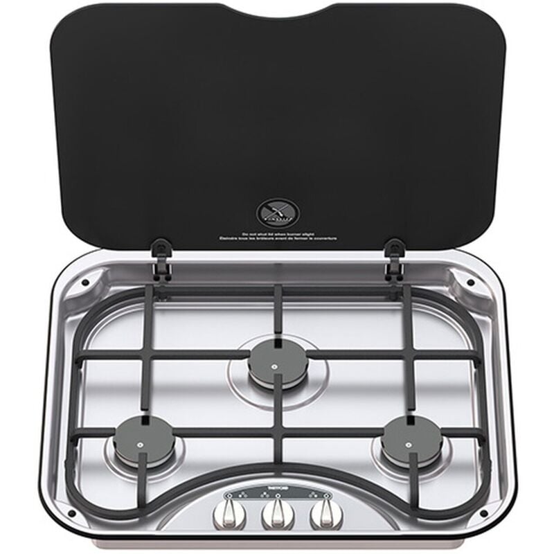 Thetford - réchaud encastrable 3 feux basic line 345 avec grille en fonte