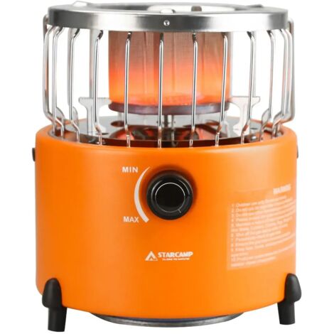 Réchaud et chauffage à gaz portable StarCamp pour le camping en extérieur 2 en 1