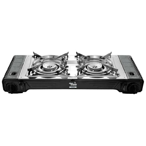 Réchaud gaz 2 feux 4400W Portable Allumage piezo Mallette ALPEN Camping Chantier Terrasse